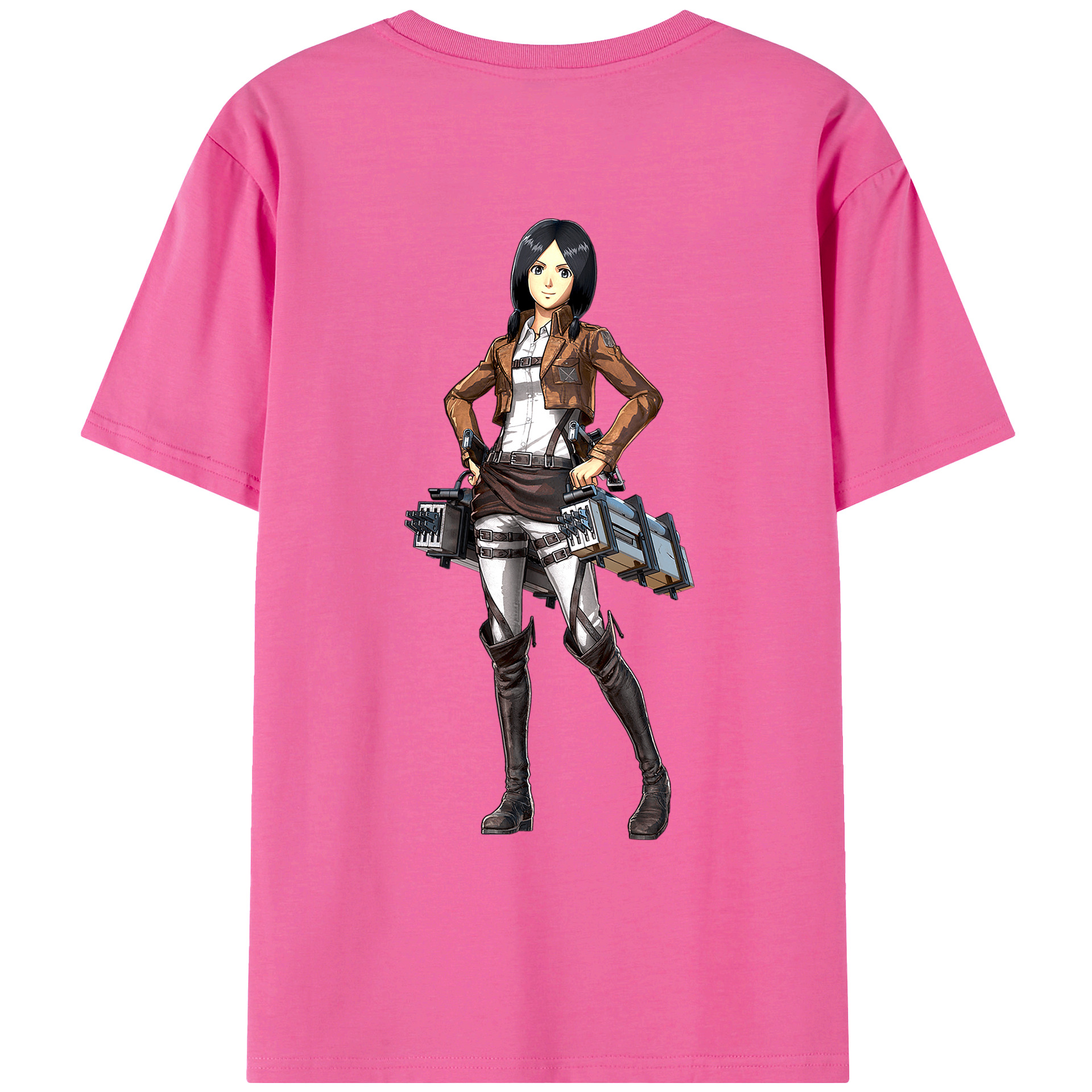 （画像用） 進撃の巨人 ミカサ·アッカーマン Attack on Titan Mikasa Ackerman レディース半袖Tシャツ(バックプリント)